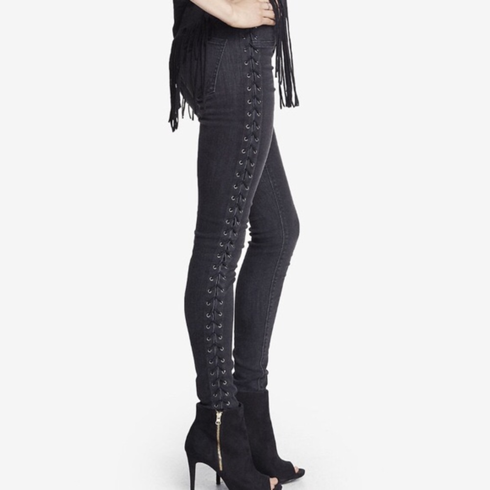 Express Lace Up Jean Leggings